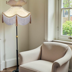 Cream and Gold Brocade Fabric Victorian Crown Top Lampshades