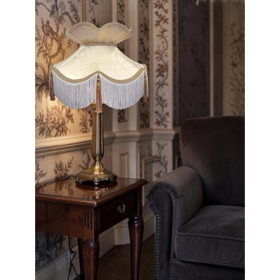 Cream and Gold Brocade Fabric Victorian Crown Top Lampshades