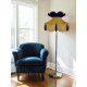 Gold and Navy Blue Victorian Fabric Lampshades
