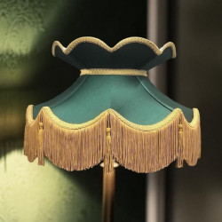 Dark Green and Gold Victorian Fabric Lampshades