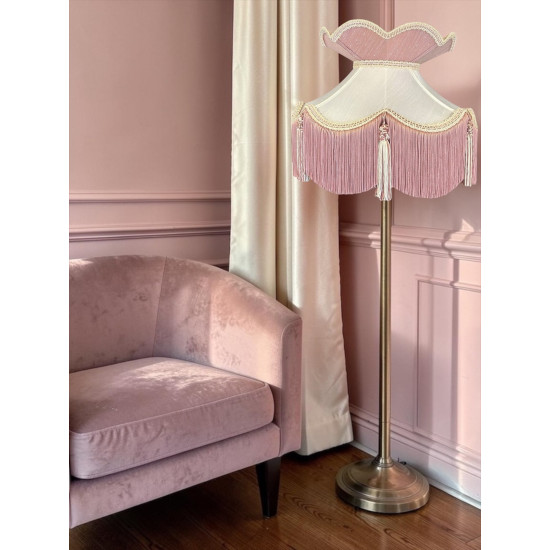 Ivory and Pink Victorian Fabric Lampshades