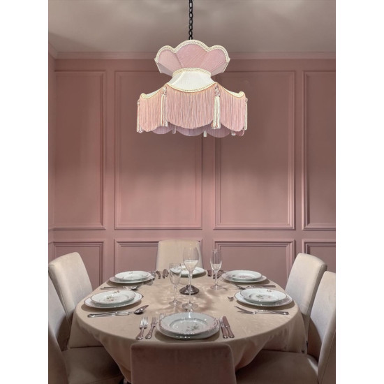 Ivory and Pink Victorian Fabric Lampshades