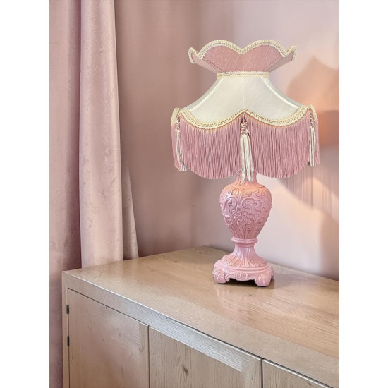 Ivory and Pink Victorian Fabric Lampshades