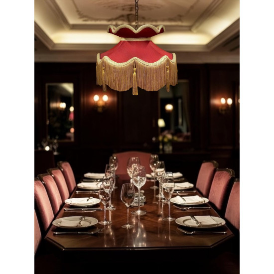 Rosso Red and Gold Victorian Fabric Lampshades