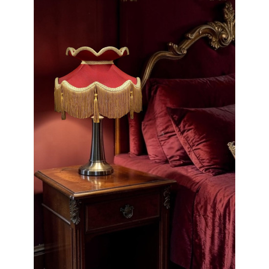 Rosso Red and Gold Victorian Fabric Lampshades
