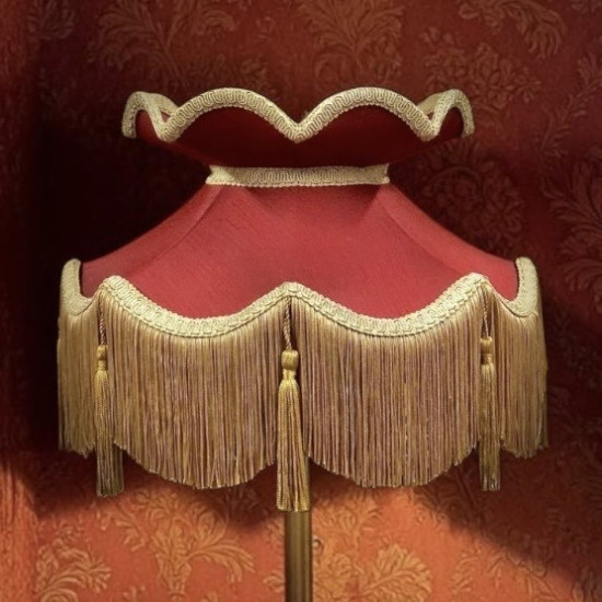 Rosso Red and Gold Victorian Fabric Lampshades Rosso Red and Gold Victorian Fabric Lampshades