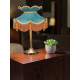 Teal and Gold Victorian Fabric Lampshades