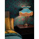 Teal and Gold Victorian Fabric Lampshades
