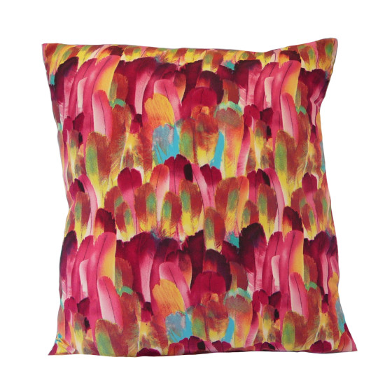 Hot Pink Feather Fabric Cushion Covers
