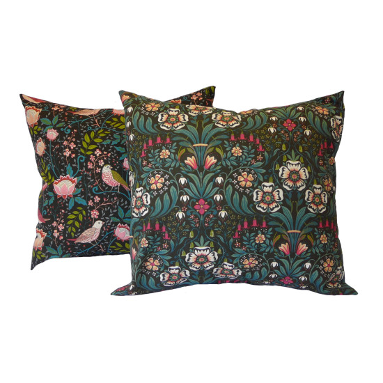William Morris Black or Strawberry Thief Fabric Cushion Covers