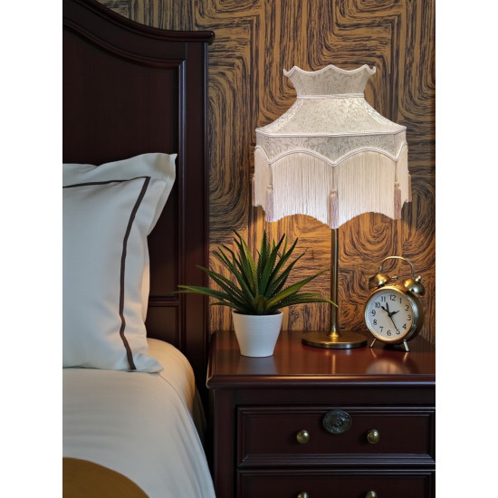 Cora Dove Coffee Dorchester Downton Abbey Crown Fabric Lampshade