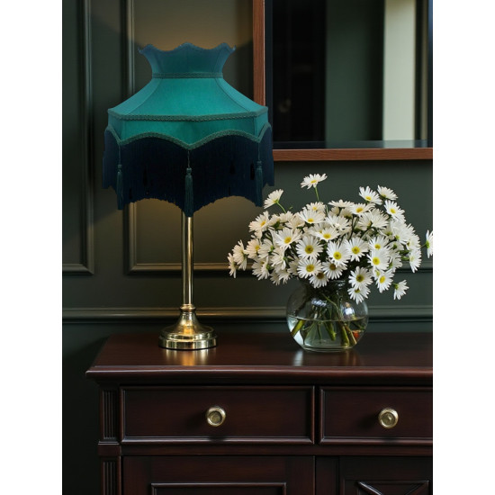 Holly Green and Black Dorchester Downton Abbey Crown Fabric Lampshade