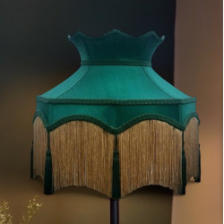 Holly Green and Gold Dorchester Downton Abbey Crown Fabric Lampshade