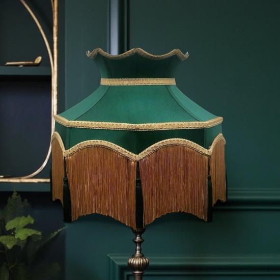 Holly Green Dorchester Downton Abbey Crown Fabric Lampshade