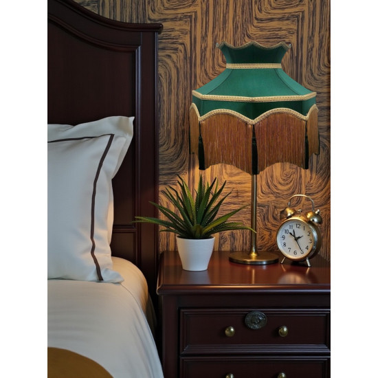 Holly Green Dorchester Downton Abbey Crown Fabric Lampshade