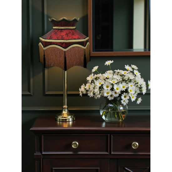 Paisley Jacquard Red Black Dorchester Downton Abbey Crown Lampshade