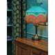 Teal Blue Dorchester Downton Abbey Crown Fabric Lampshade