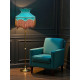 Teal Blue Dorchester Downton Abbey Crown Fabric Lampshade