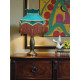 Teal Blue Gold Dorchester Downton Abbey Crown Fabric Lampshade