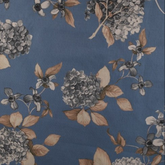 China Blue Hydrangea Floral Fabric
