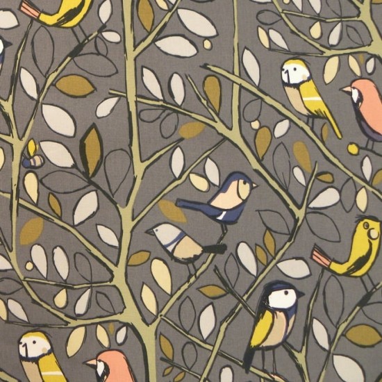Tweety Bird Charcoal Grey Fabric