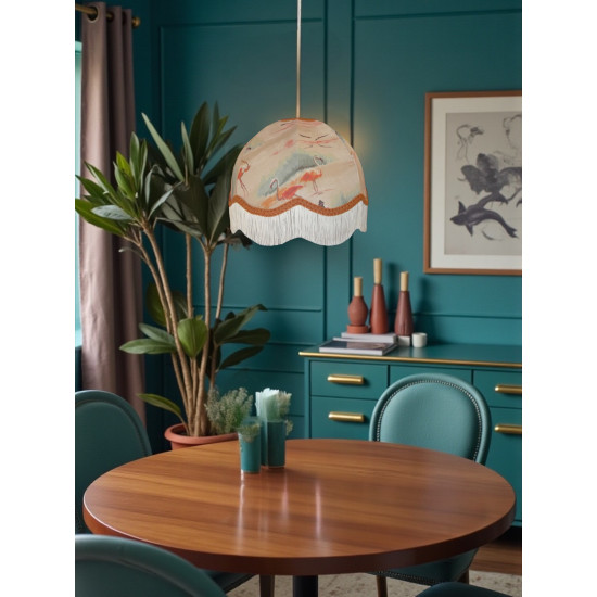 Beige Flamingo Dome Fabric Lampshades