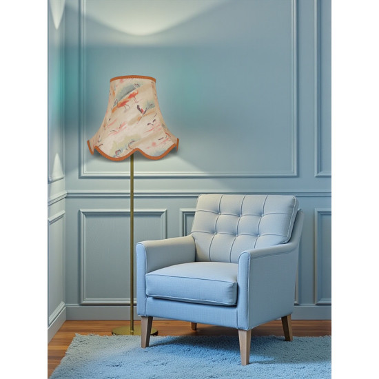 Beige Flamingo Modern Scalloped Fabric Lampshades