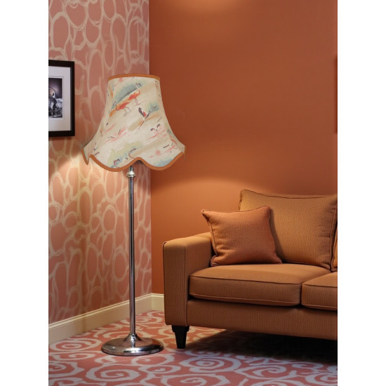 Beige Flamingo Modern Scalloped Fabric Lampshades