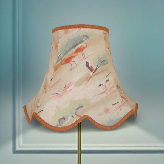 Beige Flamingo Modern Scalloped Fabric Lampshades