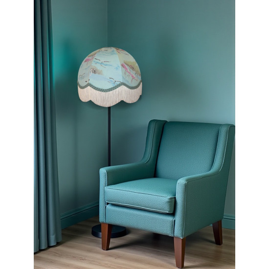 Blue Flamingo Dome Fabric Lampshades