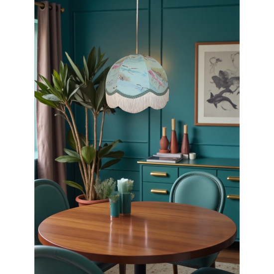 Blue Flamingo Dome Fabric Lampshades