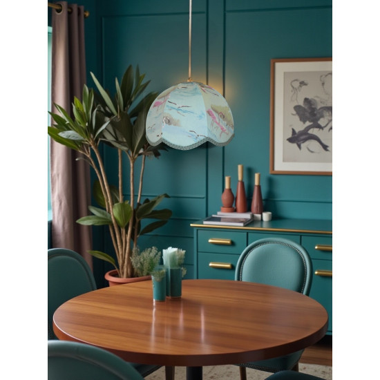 Blue Flamingo Dome Modern Fabric Lampshades