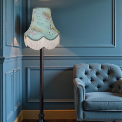 Blue Flamingo Fabric Scalloped Lampshades