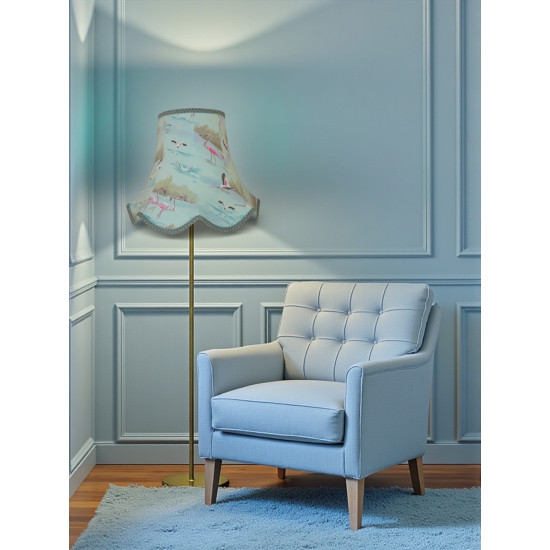 Blue Flamingo Modern Fabric Scalloped Lampshades