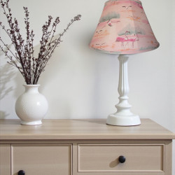 Beige Flamingo Fabric Tapered Empire Lampshade