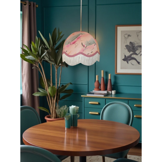 Pink Flamingo Dome Fabric Lampshades