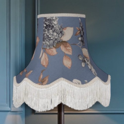 China Blue Hydrangea Floral Fabric Scalloped Lampshades