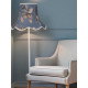 China Blue Hydrangea Floral Modern Fabric Scalloped Lampshades