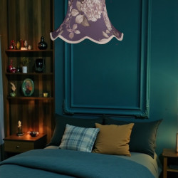 Purple Heather Hydrangea Floral Modern Fabric Lampshades