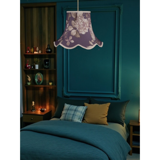 Purple Heather Hydrangea Floral Modern Fabric Lampshades