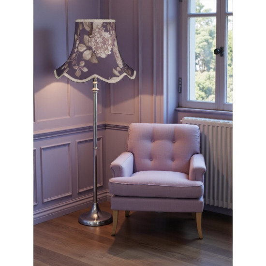 Purple Heather Hydrangea Floral Modern Fabric Lampshades