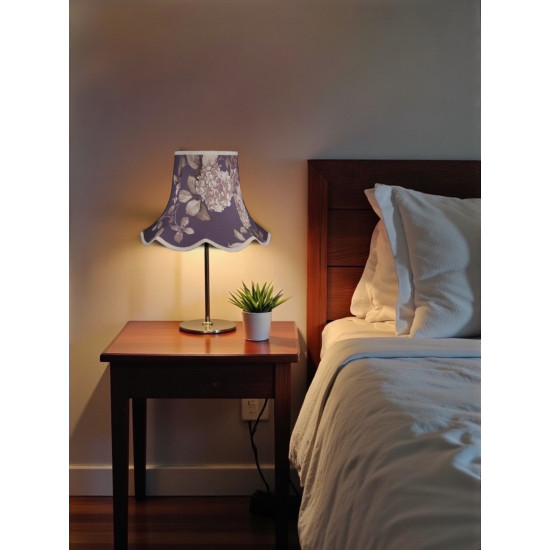 Purple Heather Hydrangea Floral Modern Fabric Lampshades