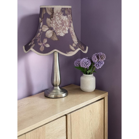 Purple Heather Hydrangea Floral Modern Fabric Lampshades