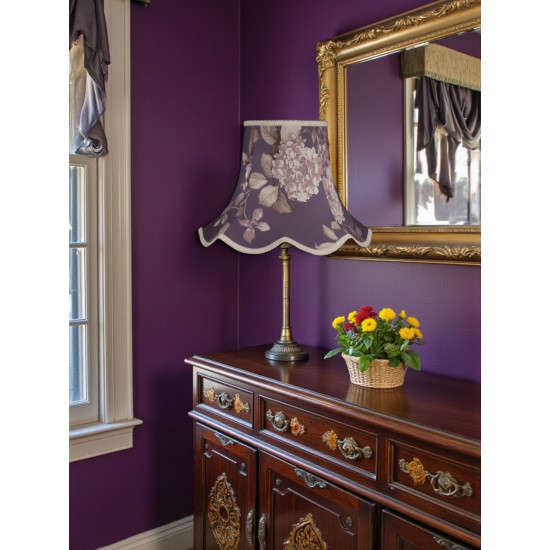 Purple Heather Hydrangea Floral Modern Fabric Lampshades