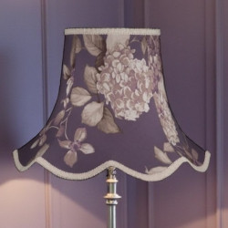 Purple Heather Hydrangea Floral Modern Fabric Lampshades