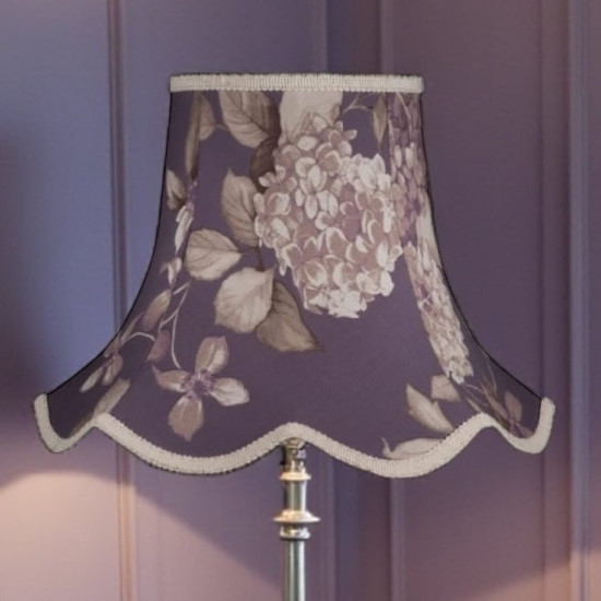 Purple Heather Hydrangea Floral Modern Fabric Lampshades