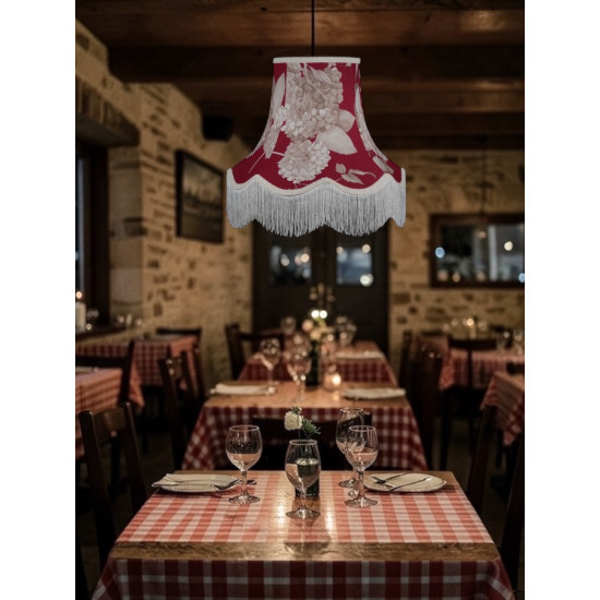 Rosewood Red Hydrangea Fabric Lampshades