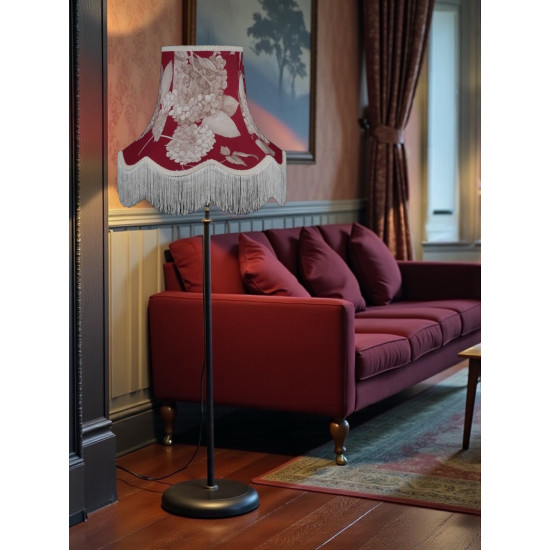 Rosewood Red Hydrangea Fabric Lampshades