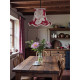 Rosewood Red Hydrangea Floral Modern Fabric Lampshades