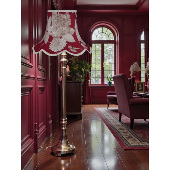 Rosewood Red Hydrangea Floral Modern Fabric Lampshades
